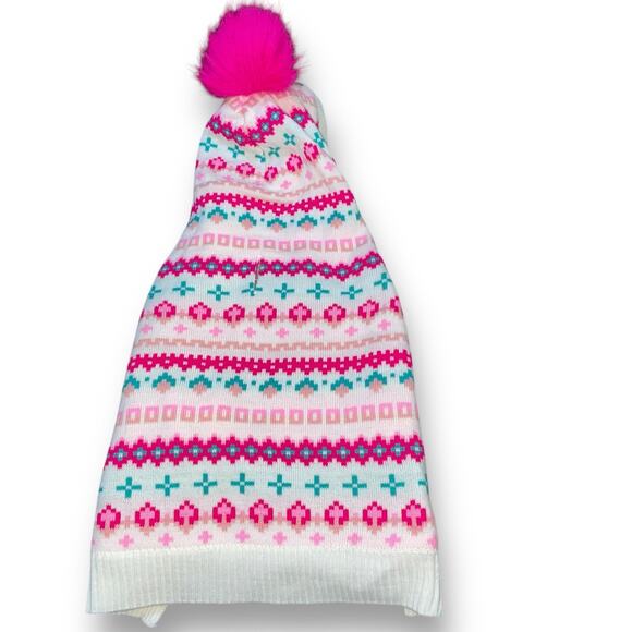 Novogratz Pet Dog Sweater Sz Small Coat Hooded Fleece Lined Teal Pink Nordic Pup - Picture 2 of 11